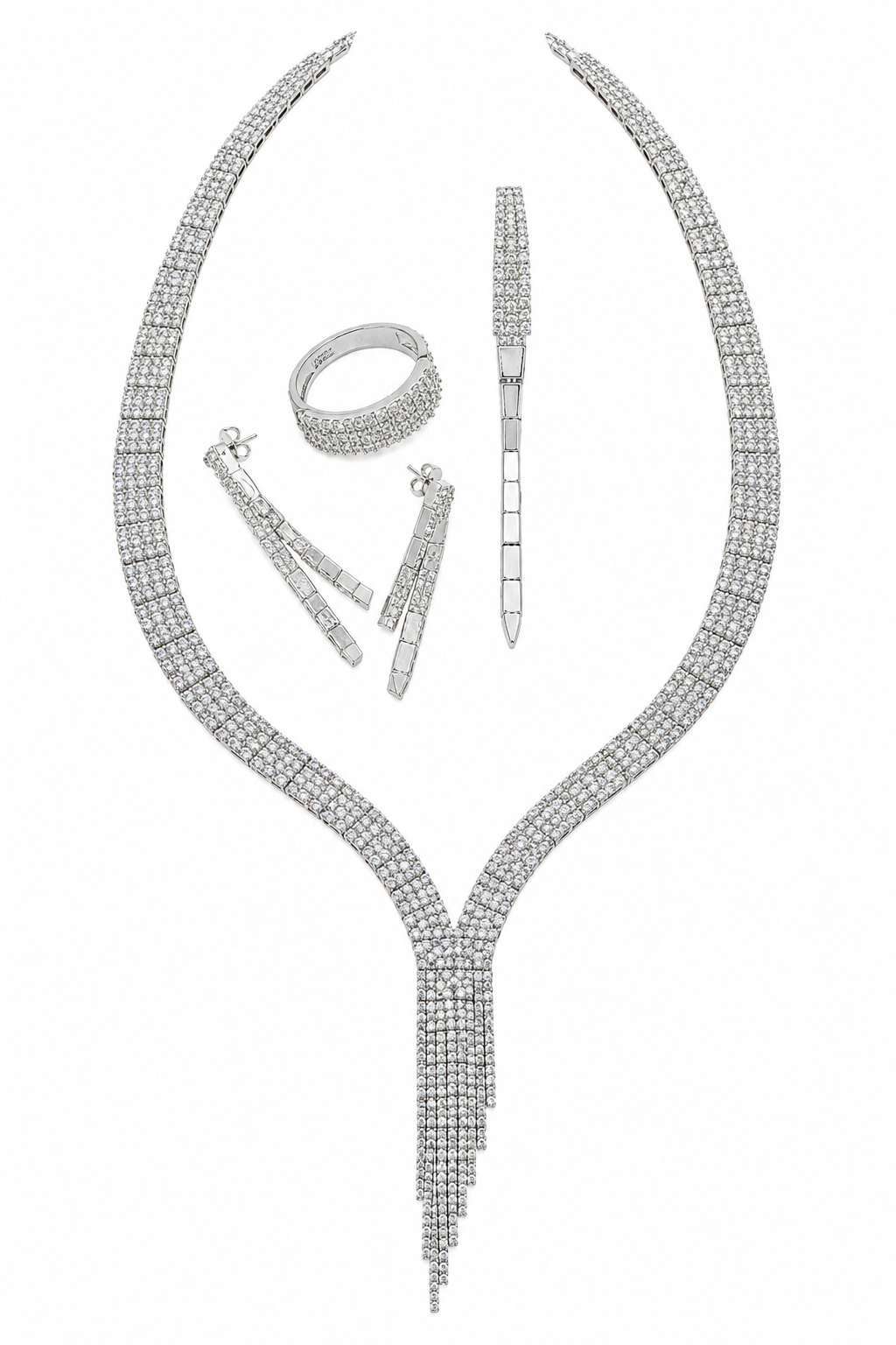 Gümüş Su Yolu Gerdanlık Set Takım. 43.55gr